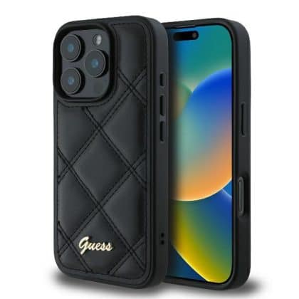 Guess Quilted Metal - θήκη για Apple iPhone 16 Pro - Μαύρο