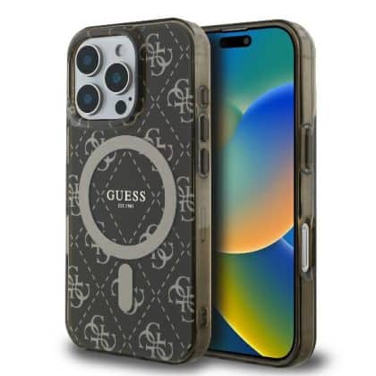 Guess IML 4G Background MagSafe - θήκη για Apple iPhone 16 Pro - Καφέ