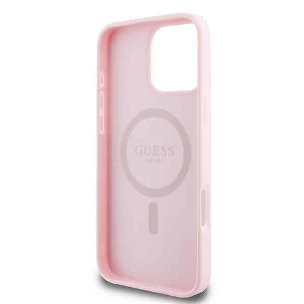 Guess Grained Gold Ring MagSafe - θήκη για Apple iPhone 16 Pro - Ροζ - Image 7