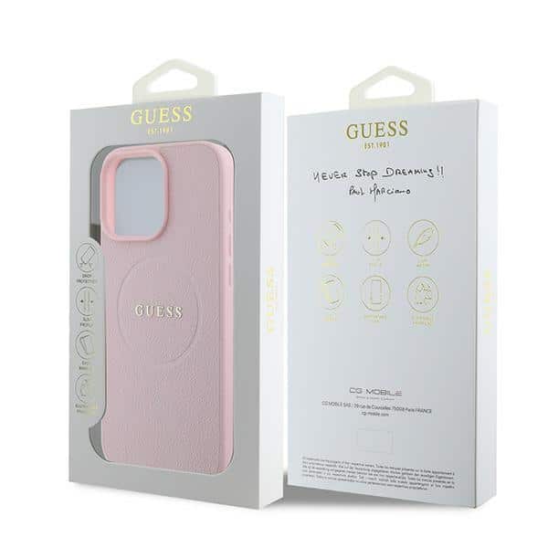 Guess Grained Gold Ring MagSafe - θήκη για Apple iPhone 16 Pro - Ροζ - Image 8