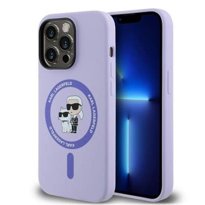 Karl Lagerfeld Silicone KC Heads Ring MagSafe - θήκη για Apple iPhone 14 Pro - Μωβ