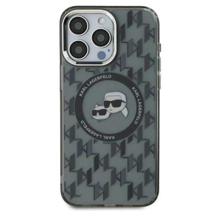 Karl Lagerfeld IML Monogram Karl&Choupette Head MagSafe - θήκη για Apple iPhone 15 Plus - Μαύρο