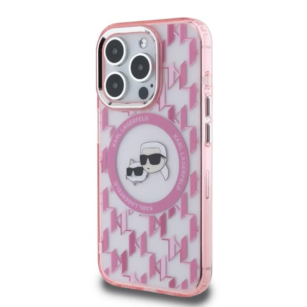 Karl Lagerfeld IML Monogram Karl&Choupette Head MagSafe - θήκη για Apple iPhone 15 Pro - Ροζ - Image 3