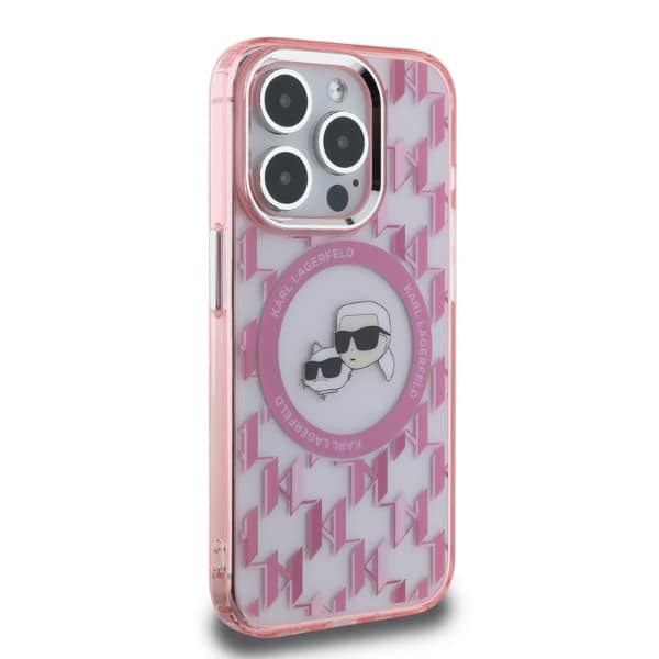 Karl Lagerfeld IML Monogram Karl&Choupette Head MagSafe - θήκη για Apple iPhone 15 Pro - Ροζ - Image 4