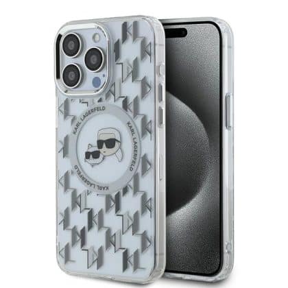 Karl Lagerfeld IML Monogram Karl&Choupette Head MagSafe - θήκη για Apple iPhone 15 Pro Max - Διάφανο