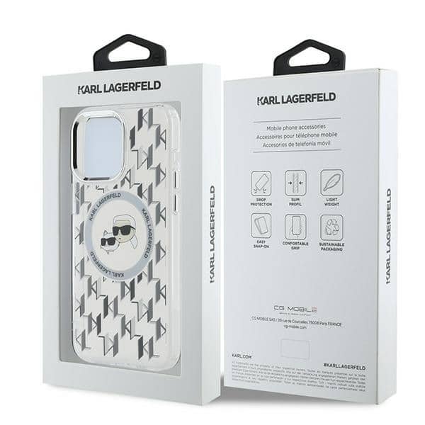 Karl Lagerfeld IML Monogram Karl&Choupette Head MagSafe - θήκη για Apple iPhone 15 Pro Max - Διάφανο - Image 8