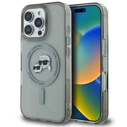 Karl Lagerfeld IML Metal Karl&Choupette Head MagSafe - θήκη για Apple iPhone 16 Pro - Μαύρο