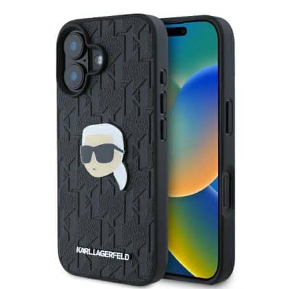 Karl Lagerfeld Monogram Karl Head Pin - θήκη για Apple iPhone 16 - Μαύρο