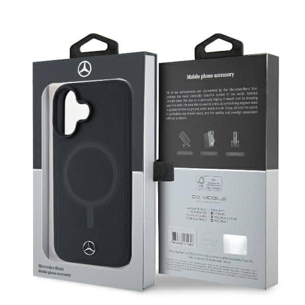Mercedes Smooth Leather MagSafe - θήκη για Apple iPhone 16 Plus - Μαύρο - Image 8