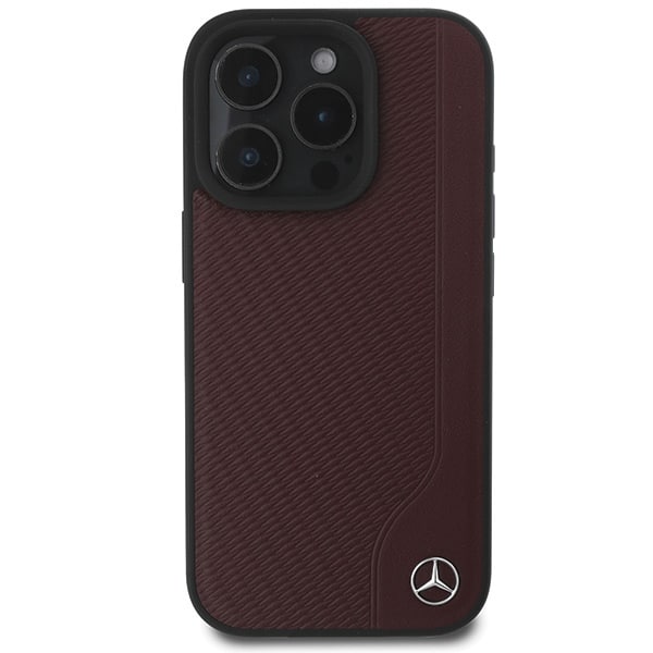 Mercedes Wood Imitation Leather MagSafe - θήκη για Apple iPhone 16 Pro - Κόκκινο - Image 3
