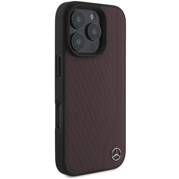 Mercedes Wood Imitation Leather MagSafe - θήκη για Apple iPhone 16 Pro - Κόκκινο - Image 4