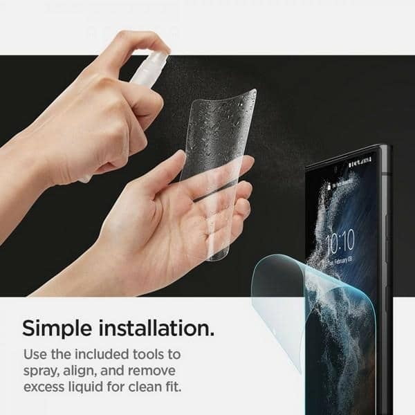 Spigen Προστασία οθόνης Neo Flex Sam S908 S22 Ultra 2τμχ εφαρμογή σε υγρή κατάσταση AFL04137 - Image 12