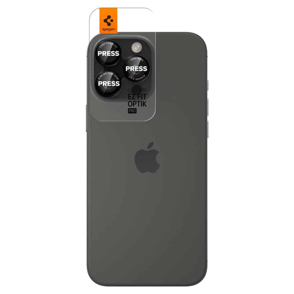 Spigen - Optik.tR Γυαλί Κάμερας (2 τεμάχια) - iPhone 14 Pro / Pro Max / 15 Pro / Pro Max / 16 Pro / Pro Max, Μαύρο - Image 3