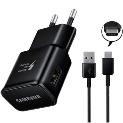Samsung - Αυθεντικός Φορτιστής Τοίχου (EP-TA200EBE) - με Καλώδιο USB Type-C (EP-DG970BBE) - Μαύρο (Χονδρική Συσκευασία)