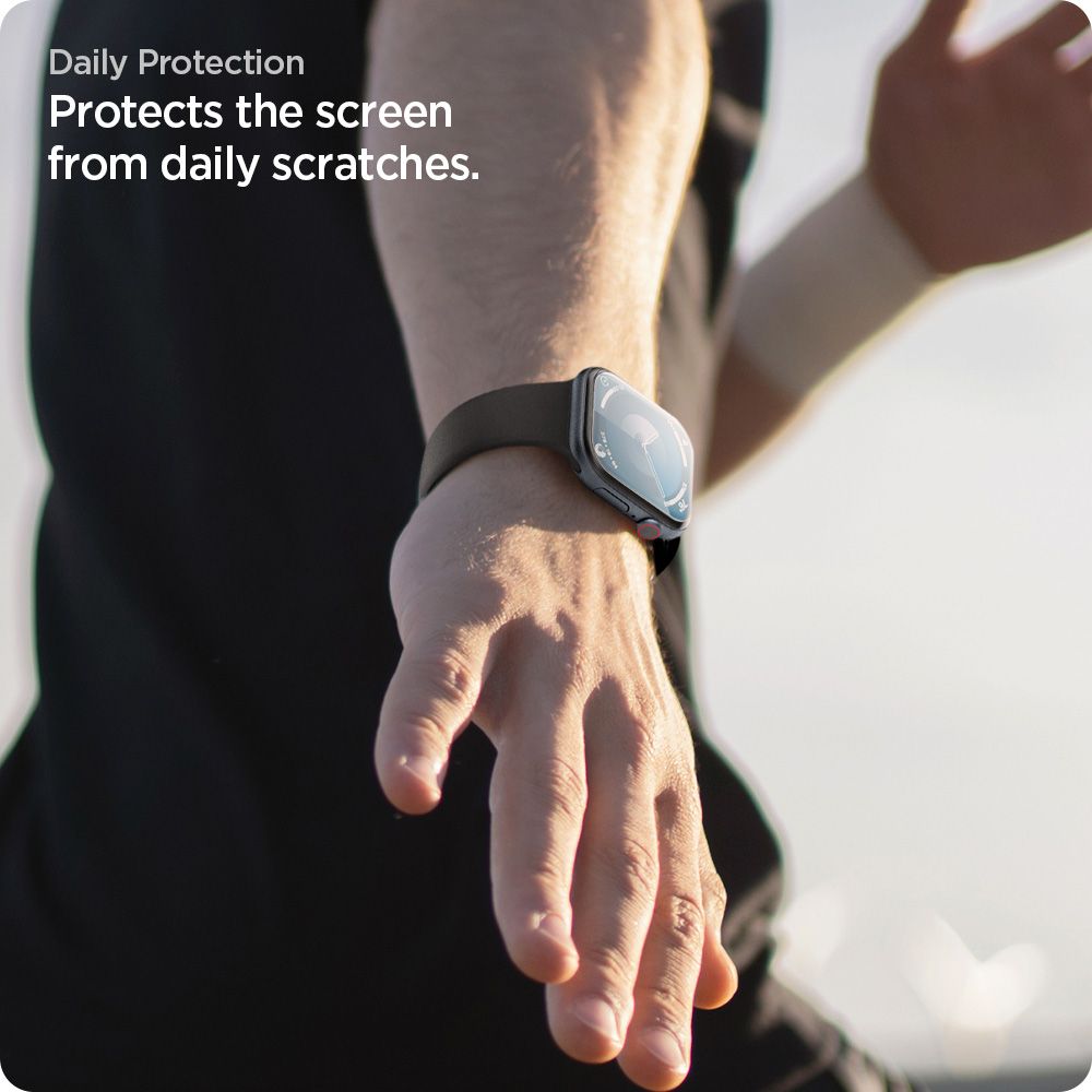 Spigen υβριδικό γυαλί Elite Shield "EZ Fit" 2-pack Apple Watch 10 (42 mm) διαφανές - Image 11