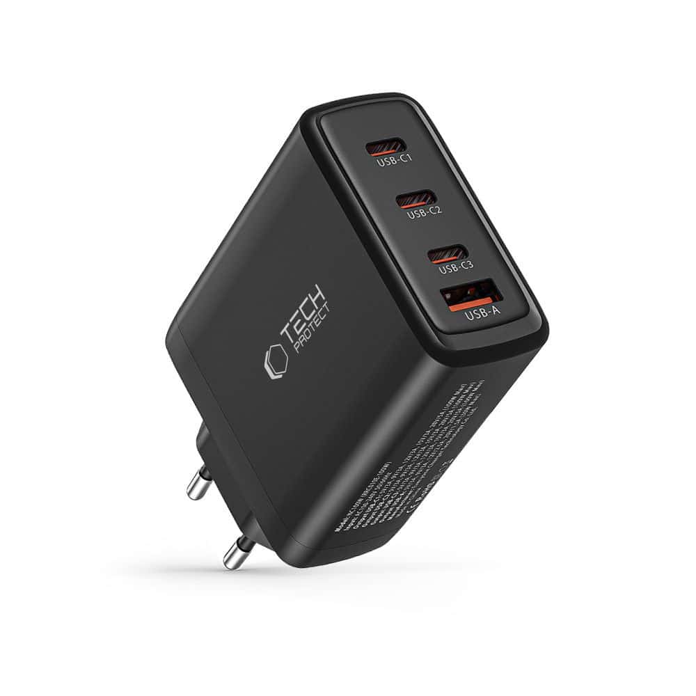 Tech-Protect NC100W-GAN φορτιστής 4 θυρών PD100W/QC3.0 μαύρος - Image 2