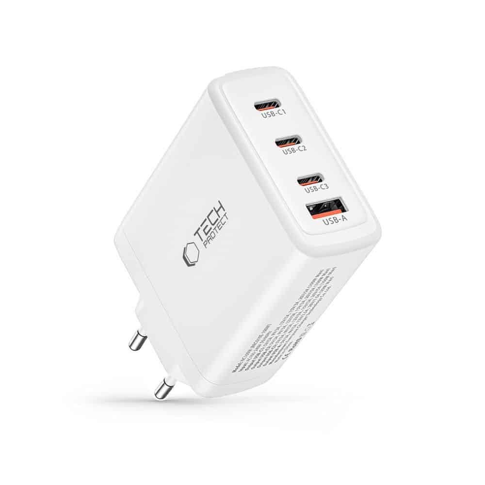 Tech-Protect φορτιστής 4 θυρών NC100W-GAN PD100W/QC3.0 λευκός - Image 2