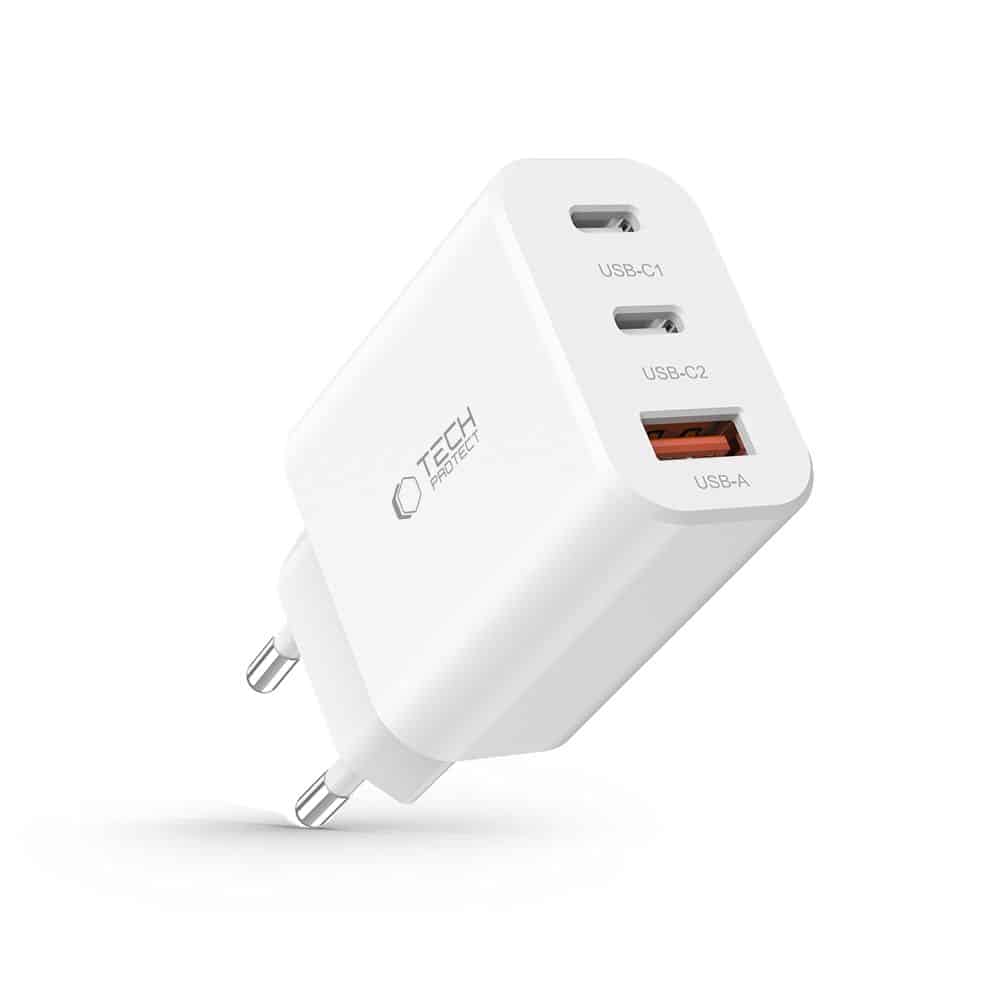 Tech-Protect NC30W φορτιστής 3 θυρών PD30W/QC3.0 λευκός - Image 2