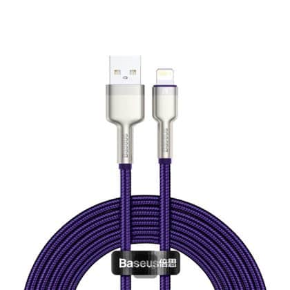 Baseus - Καλώδιο Δεδομένων Cafule Series Metal (CALJK-B05) - USB σε Lightning 2.4A, 2m - Μωβ