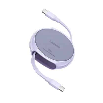 Baseus - Καλώδιο Δεδομένων Pathfinder Series (P10368400511-00) - Type-C σε Type-C, 100W, 1m, Αναδιπλούμενο - Νεφελώδης Μωβ