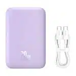 Baseus - Μίνι PowerBank (P10059002513-00) - Type-C, Φόρτιση MagSafe, 20W, 6000mAh, με Καλώδιο Type-C, 30cm - Μωβ - Image 2