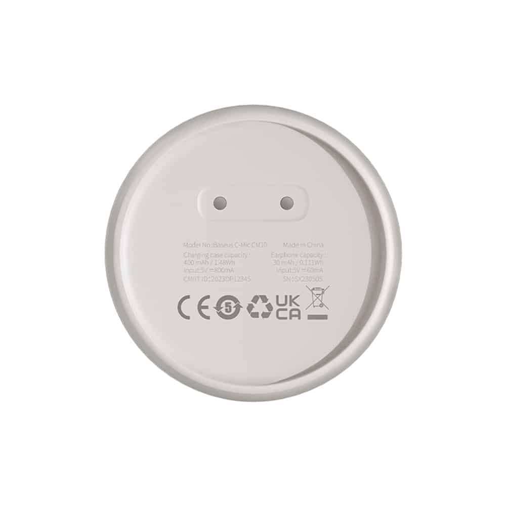 Baseus - Ακουστικά Bluetooth CM10 (A00054700211-00) - για Αυτοκίνητο με Διπλό Μικρόφωνο Ακύρωσης Θορύβου, Bluetooth - Λευκό - Image 3