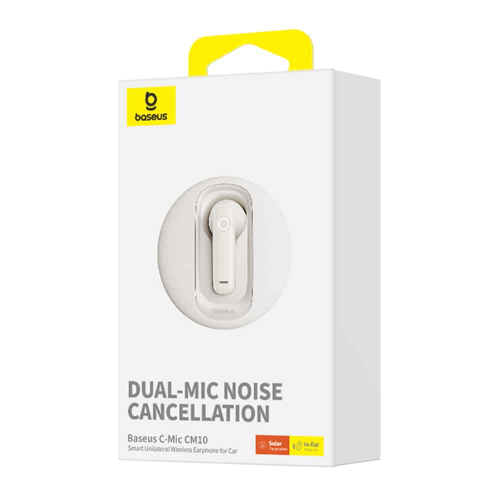 Baseus - Ακουστικά Bluetooth CM10 (A00054700211-00) - για Αυτοκίνητο με Διπλό Μικρόφωνο Ακύρωσης Θορύβου, Bluetooth - Λευκό - Image 7