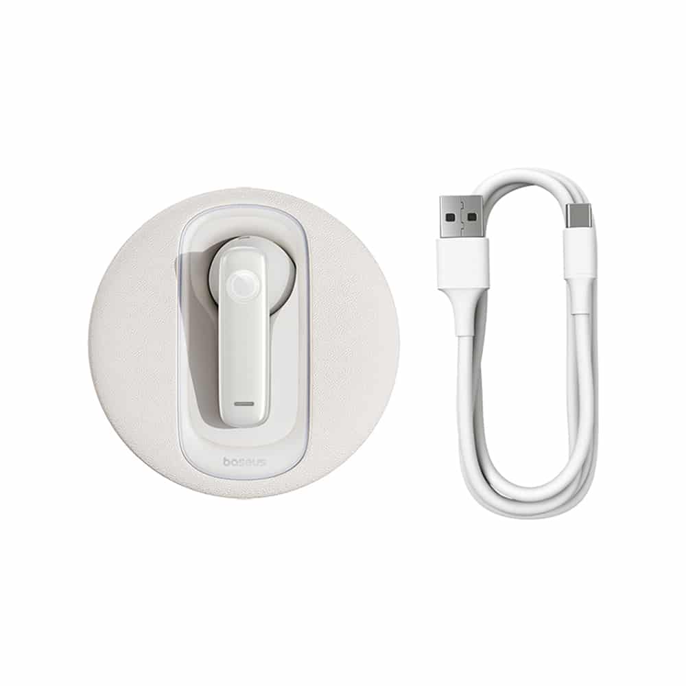 Baseus - Ακουστικά Bluetooth CM10 (A00054700211-00) - για Αυτοκίνητο με Διπλό Μικρόφωνο Ακύρωσης Θορύβου, Bluetooth - Λευκό - Image 4