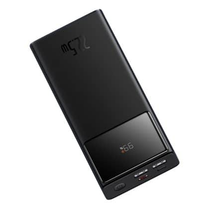 Baseus - Power Bank Star-Lord (PPXJ080001) - 2x USB, Type-C, Micro-USB, 22.5W, 20000mAh, καλώδιο Type-C, 3A, 30cm - μαύρο