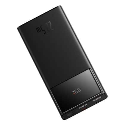 Baseus - Power bank Star-Lord (PPXJ100001) - 2x USB, Type-C, Micro-USB, 22.5W, 10000mAh, καλώδιο Type-C, 3A, 30cm - μαύρο