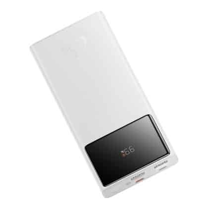Baseus - Power Bank Star-Lord (PPXJ100002) - 2x USB, Type-C, Micro-USB, 22.5W, 10000mAh, Καλώδιο Type-C, 3A, 30cm - Λευκό