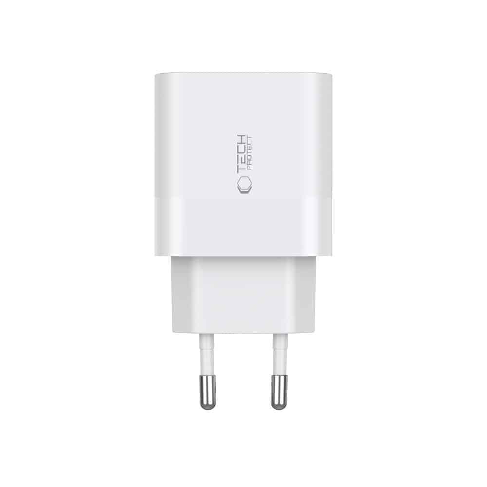 Tech-Protect φορτιστής 2 θυρών C20W PD20W + καλώδιο Type-C λευκό - Image 4
