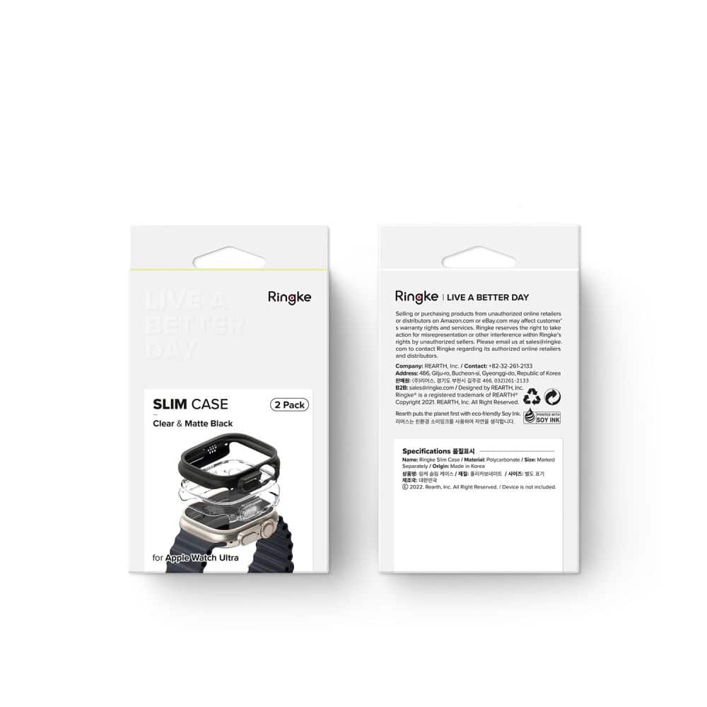 RINGKE Slim 2-pack Apple Watch Ultra 1 / 2 (49 mm) διαφανές & ματ μαύρο - Image 12