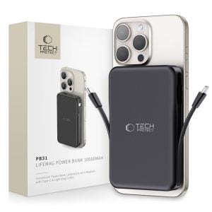 Όλα τα power bank – Tech-Protect PB31 Lifemag Magsafe power bank 10000mah μαύρο