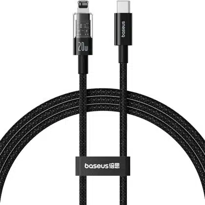 Baseus - Καλώδιο Δεδομένων Gem (P10373001111-01) - USB σε Lightning, Γρήγορη Φόρτιση 20W, 2m - Cluster Μαύρο