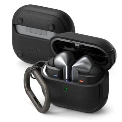 Ringke - Θήκη Προστασίας Onyx Magnetic - για Samsung Galaxy Buds 3 / 3 Pro, Αντιολισθητική Υφή, Τρύπα για καραμπινέρ - Μαύρο