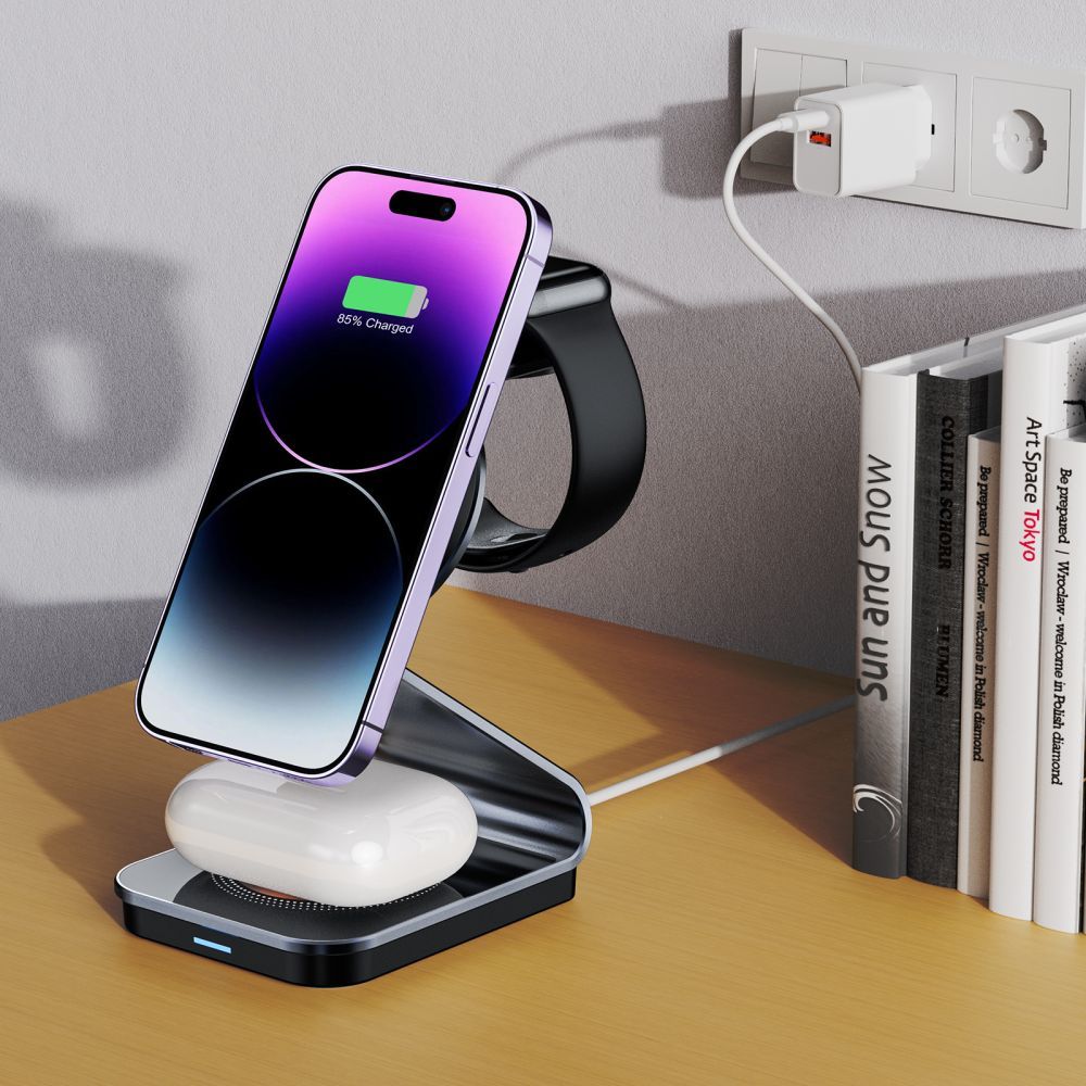 Tech-Protect 3 σε 1 μαγνητικός Magsafe ασύρματος φορτιστής 15W μαύρος - Image 7