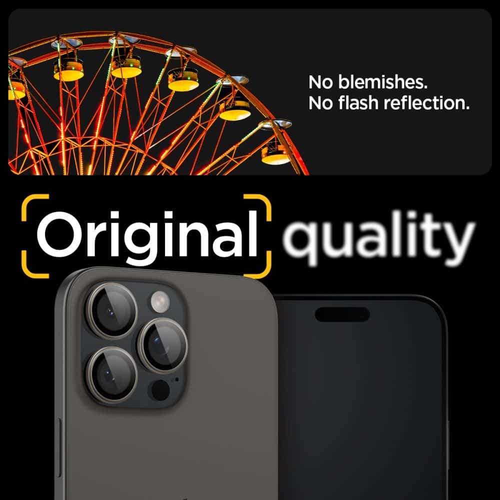 Spigen Optik Pro Glas.tr "Ez Fit" camera protector 2-pack iPhone 14 Pro / Pro Max / 15 Pro / Pro Max / 16 Pro / Pro Max φυσικό τιτάνιο - Image 9