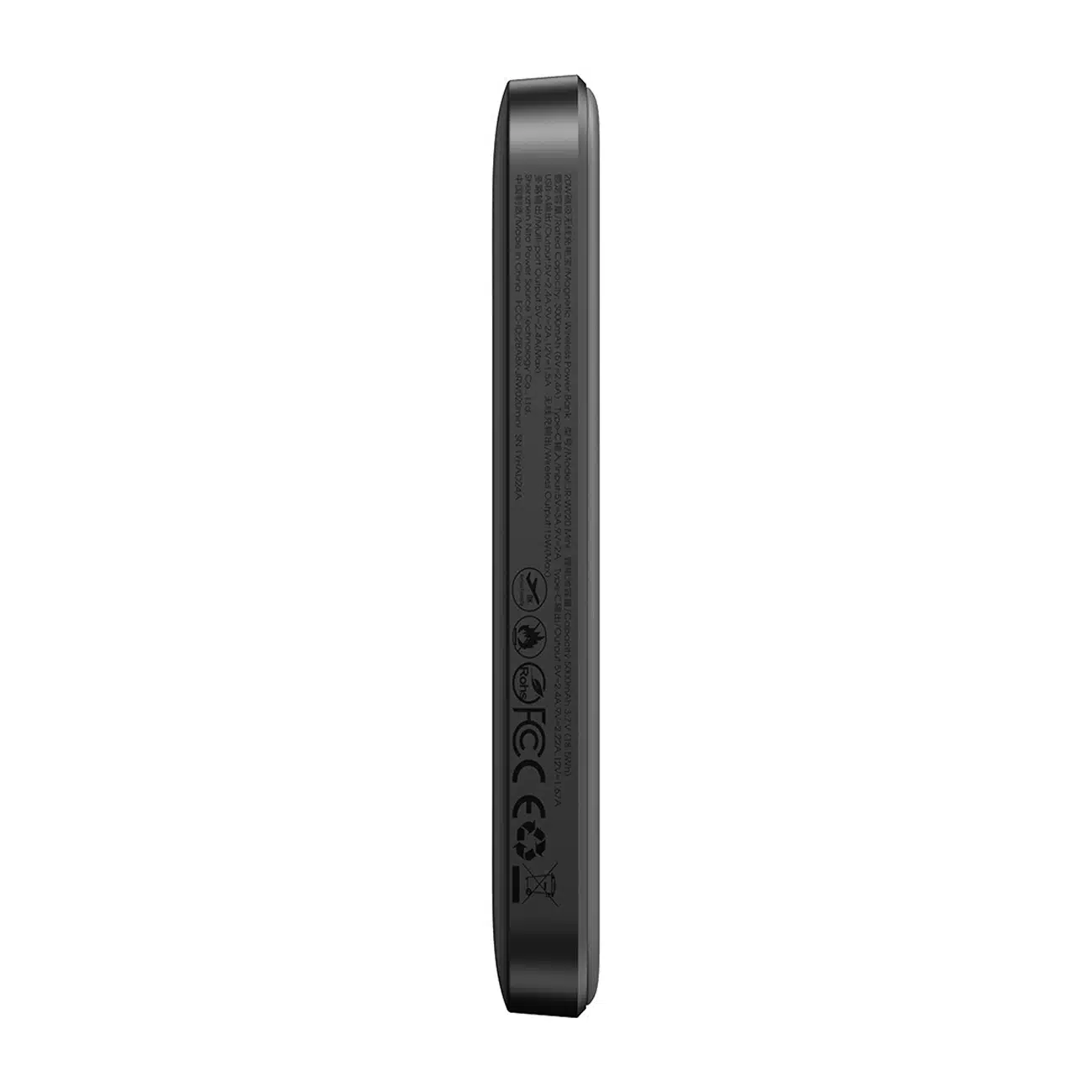 Joyroom Powerbank JR-W020 Mini 5000mAh USB-A USB-C επαγωγικό 20W - μαύρο + καλώδιο USB-C / USB-C - Image 4