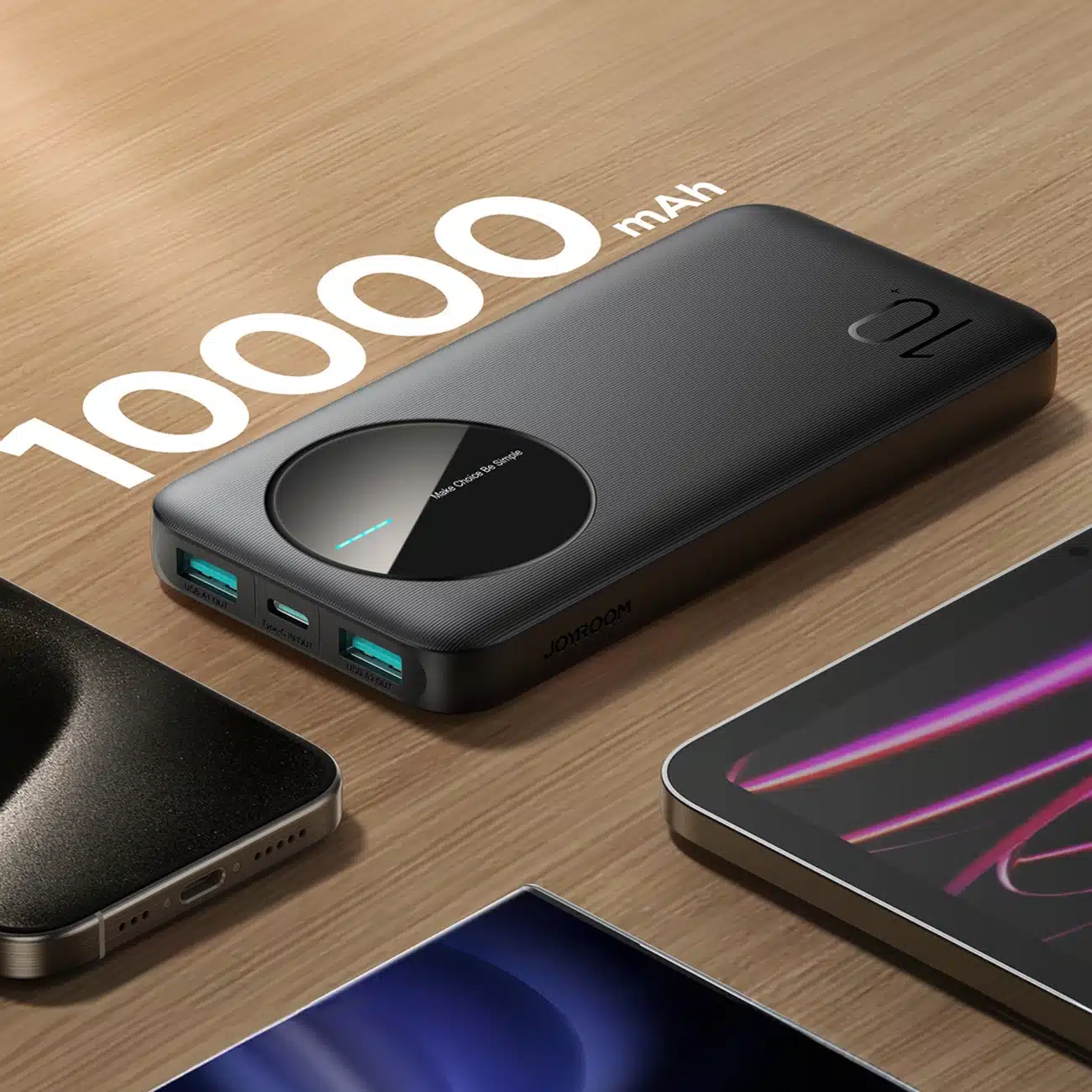 Joyroom Powerbank JR-PBF12 10000mAh 2.4A 2x USB-A 1x USB-C - μαύρο - Image 11