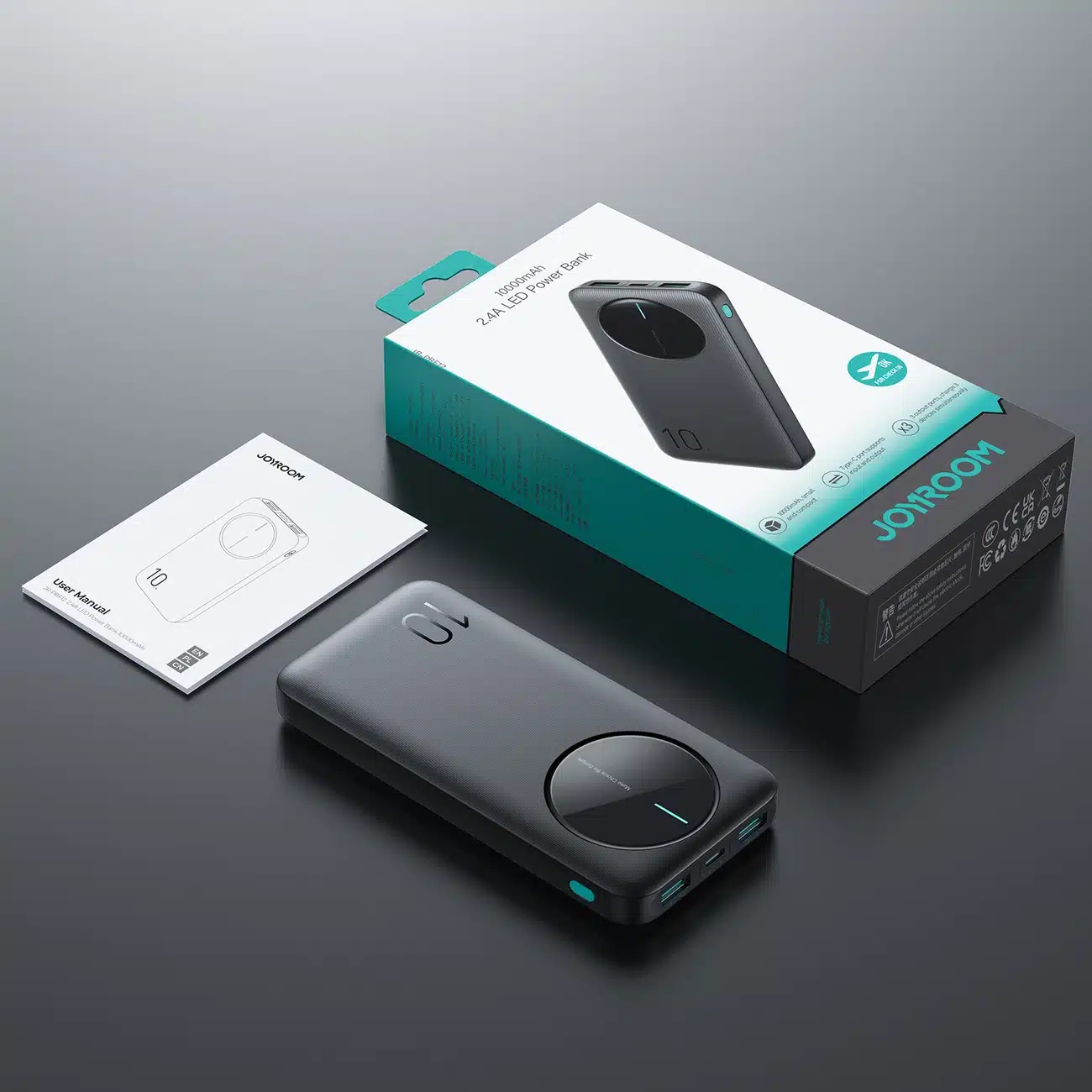 Joyroom Powerbank JR-PBF12 10000mAh 2.4A 2x USB-A 1x USB-C - μαύρο - Image 16