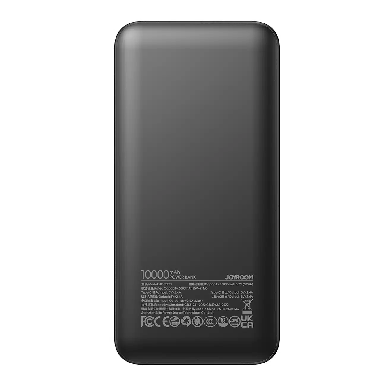 Joyroom Powerbank JR-PBF12 10000mAh 2.4A 2x USB-A 1x USB-C - μαύρο - Image 4
