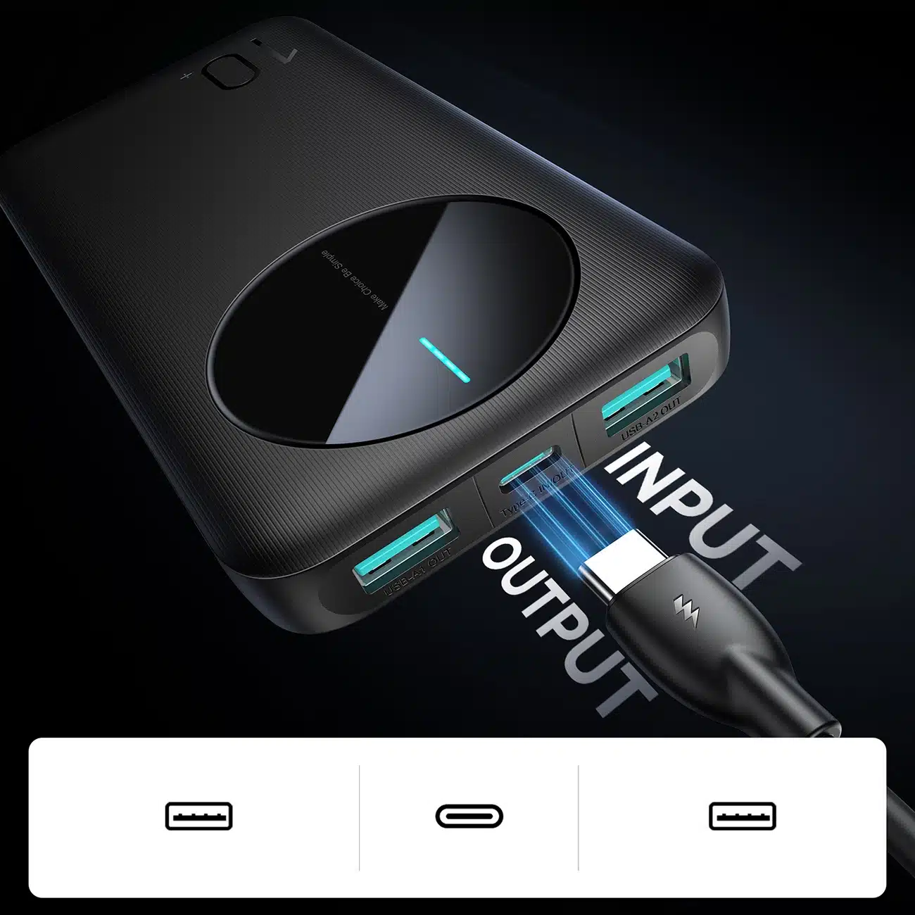 Joyroom Powerbank JR-PBF12 10000mAh 2.4A 2x USB-A 1x USB-C - μαύρο - Image 9