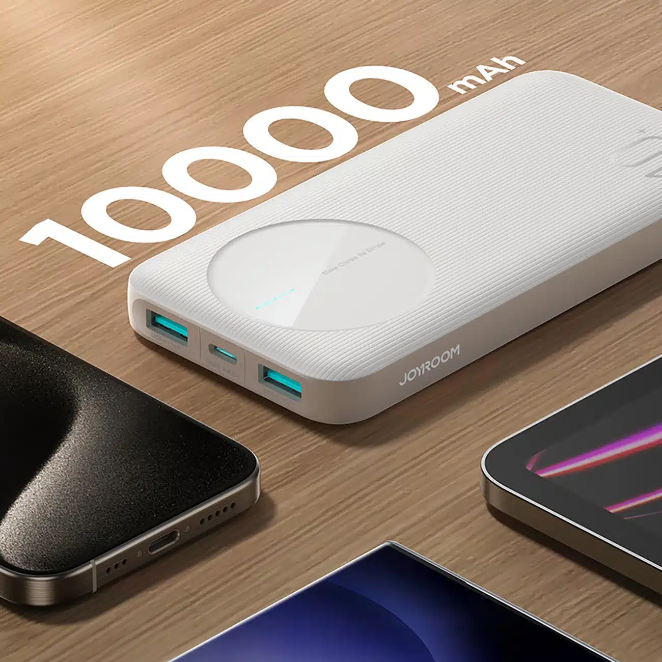 Joyroom Powerbank JR-PBF12 10000mAh 2.4A 2x USB-A 1x USB-C - λευκό - Image 10