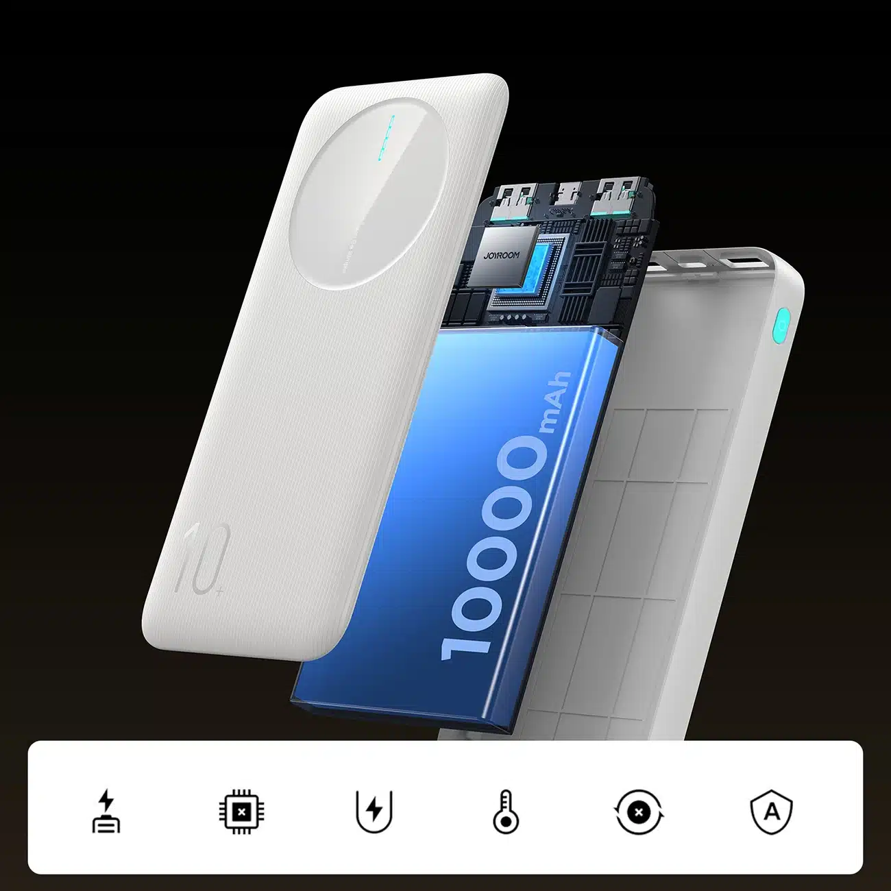 Joyroom Powerbank JR-PBF12 10000mAh 2.4A 2x USB-A 1x USB-C - λευκό - Image 12