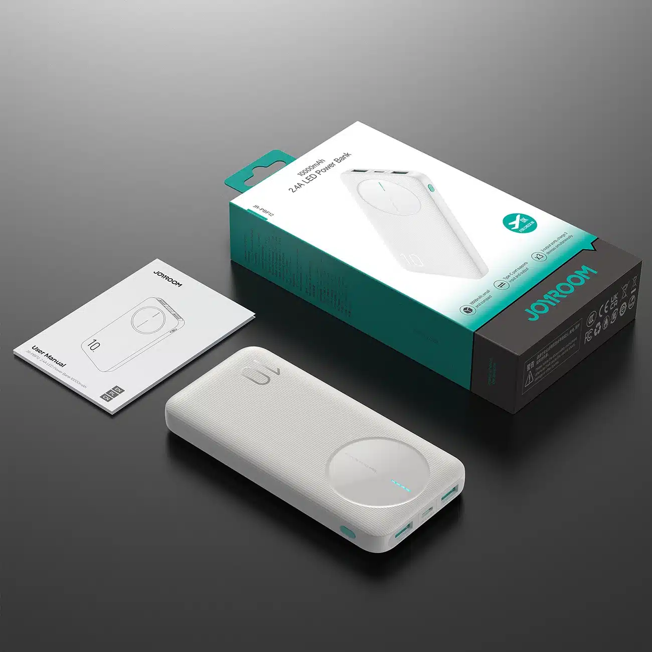 Joyroom Powerbank JR-PBF12 10000mAh 2.4A 2x USB-A 1x USB-C - λευκό - Image 15