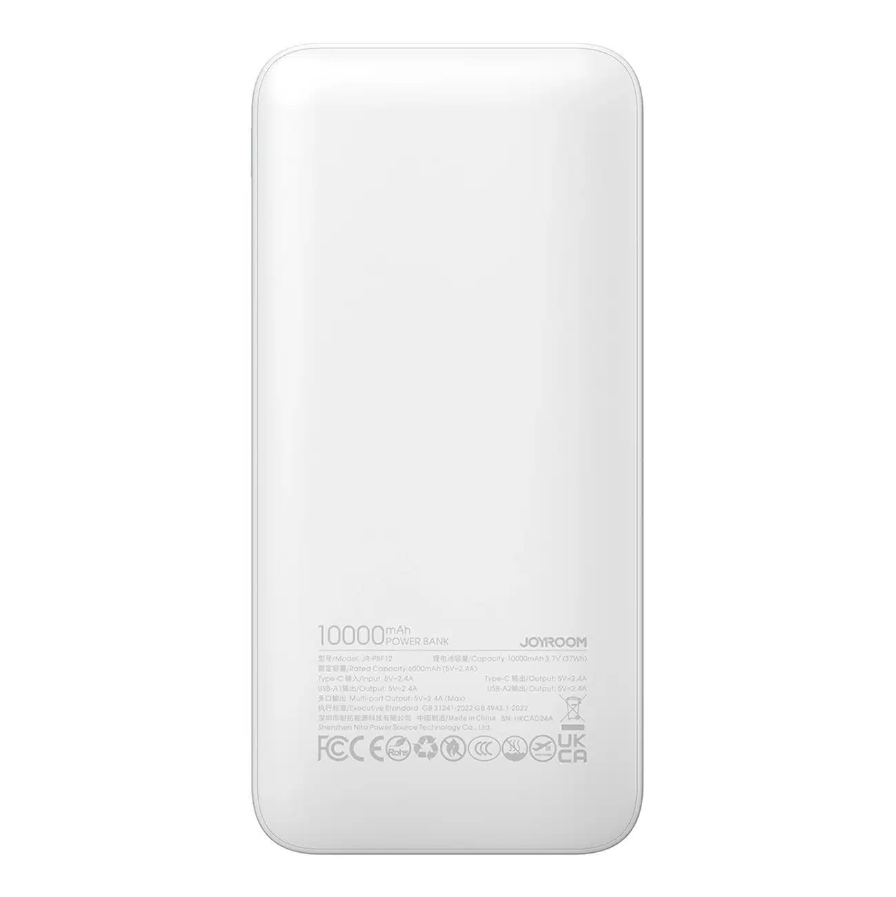 Joyroom Powerbank JR-PBF12 10000mAh 2.4A 2x USB-A 1x USB-C - λευκό - Image 3