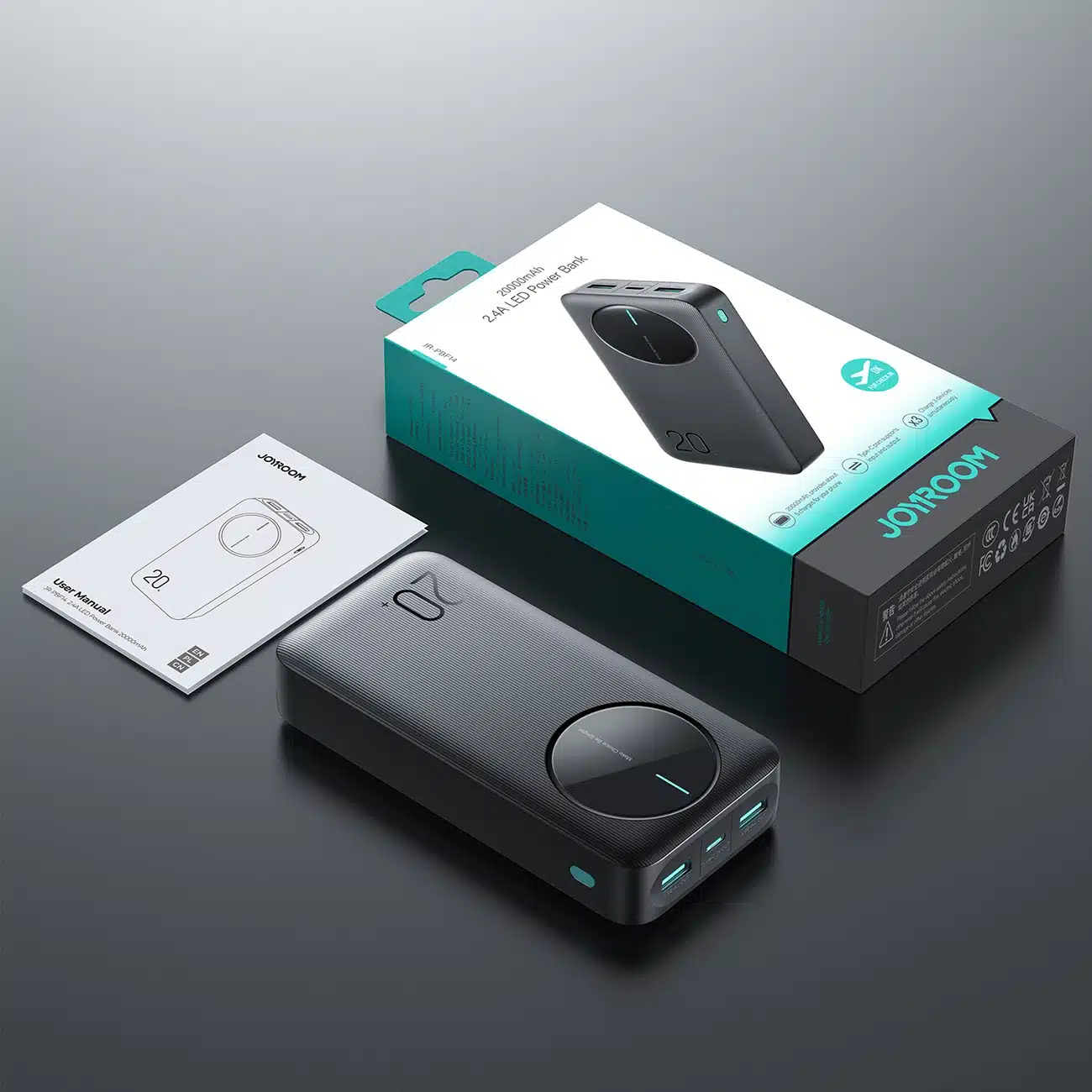Joyroom Powerbank JR-PBF14 20000mAh 2.4A 2x USB-A 1x USB-C - μαύρο - Image 7