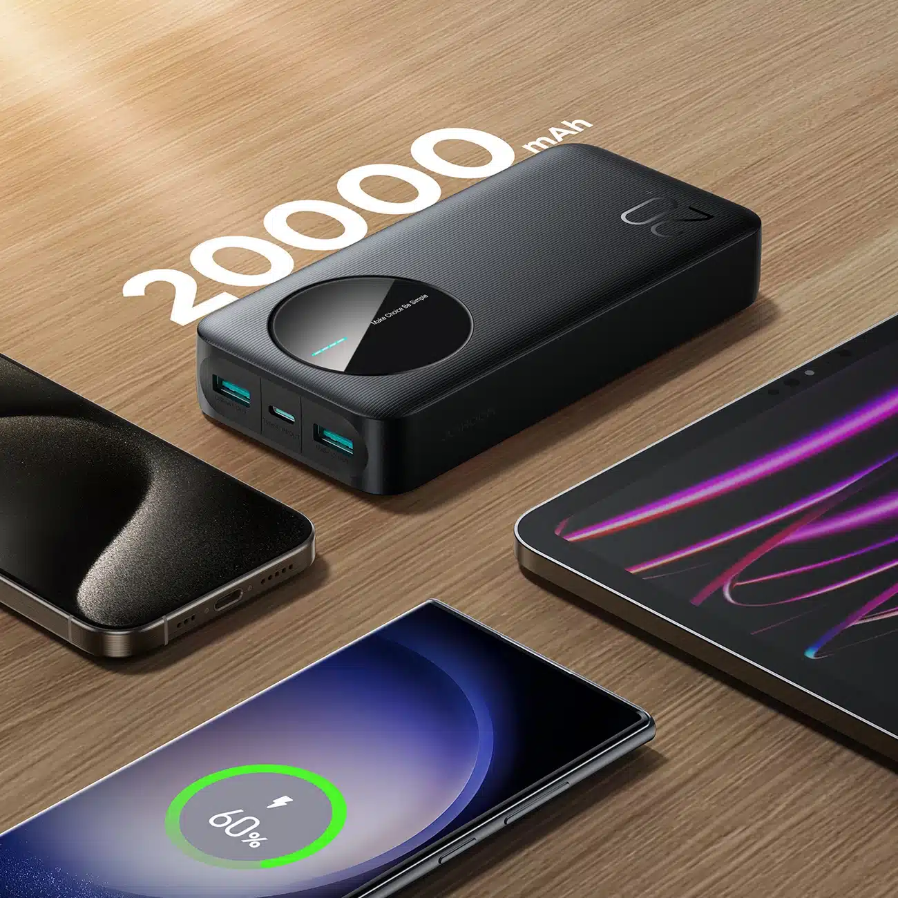 Joyroom Powerbank JR-PBF14 20000mAh 2.4A 2x USB-A 1x USB-C - μαύρο - Image 10