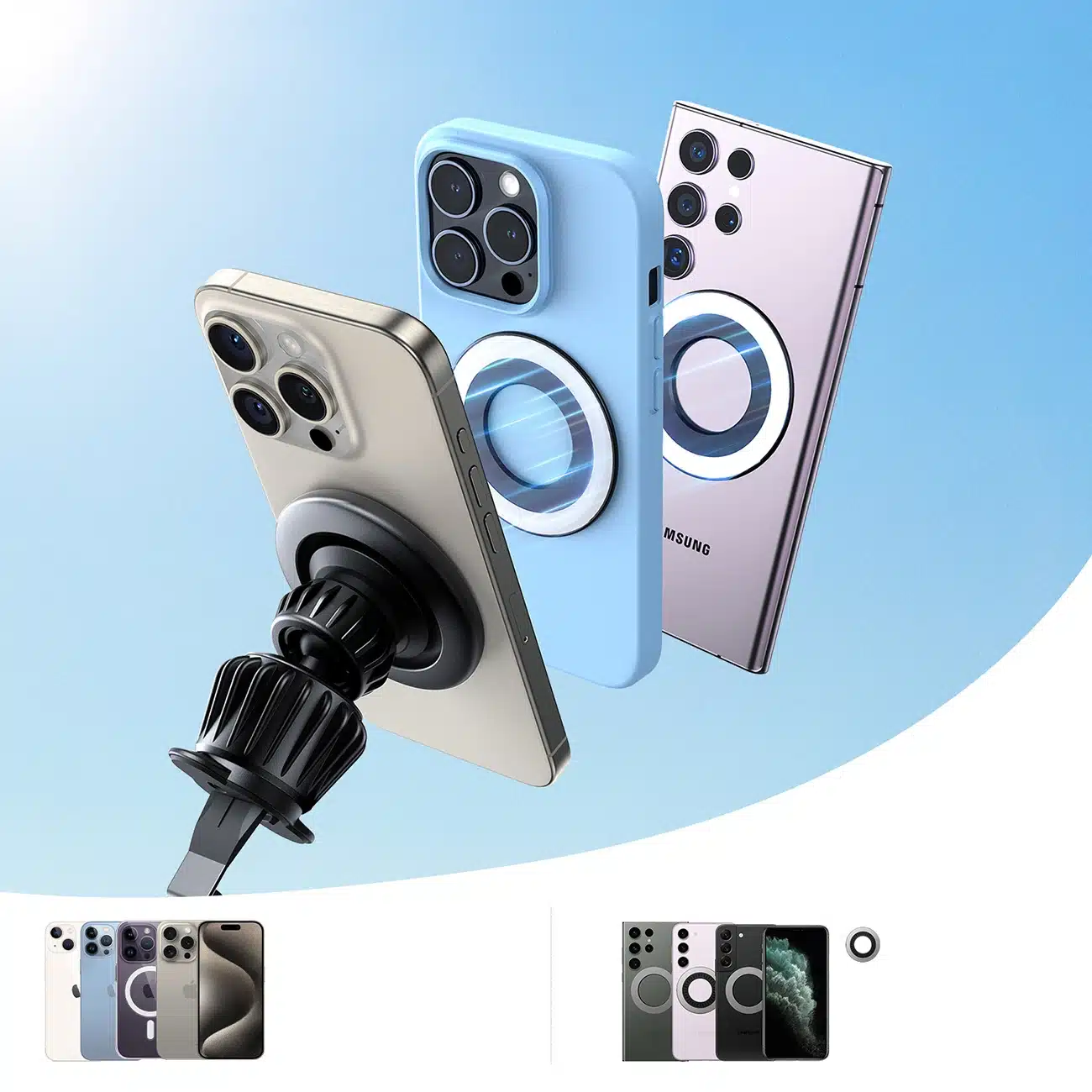 Joyroom JR-ZS406 μαγνητική βάση αεραγωγού αυτοκινήτου - μαύρος - Image 11